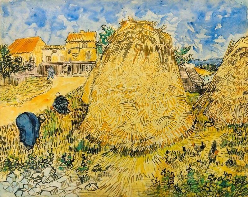 Vincent Van Gogh "About Haystacks near a Farm" 1888 523482